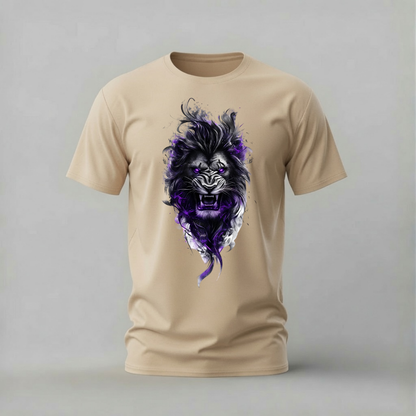 PURPLE EYE LION Graphic T-Shirt
