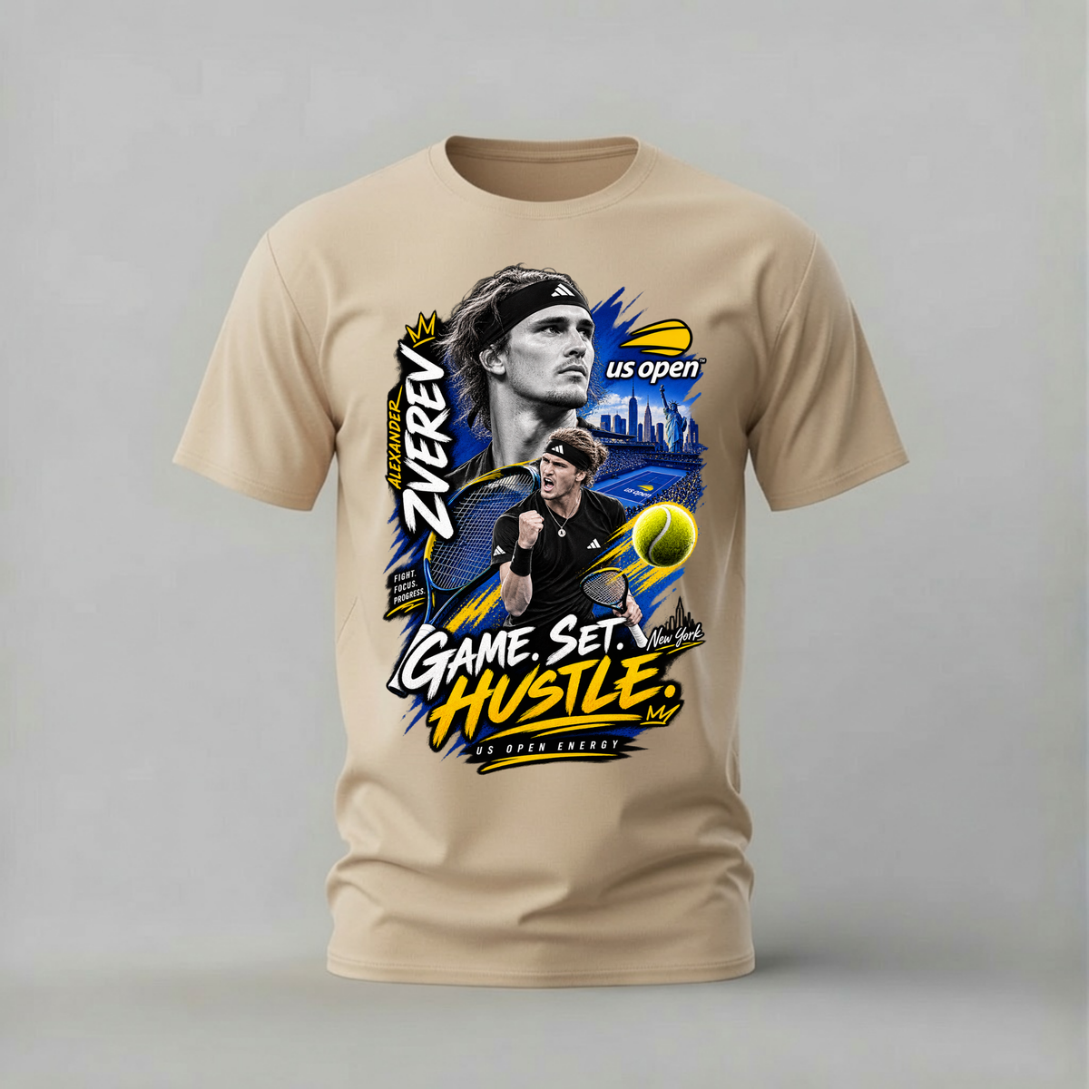 ALEXANDER ZVEREV GAME SET HUSTLE Graphic T-Shirt