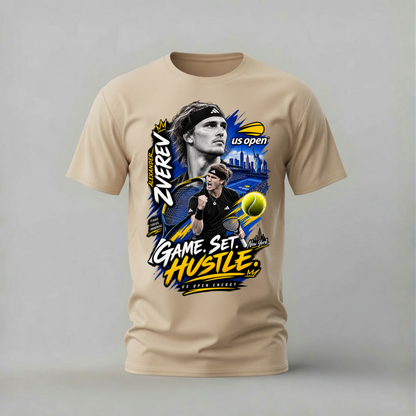 ALEXANDER ZVEREV GAME SET HUSTLE Graphic T-Shirt