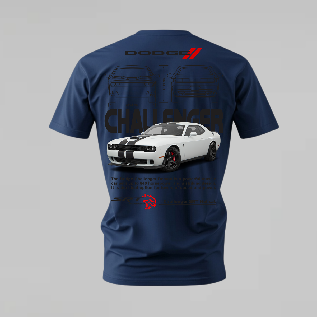DODGE CHALLENGER WHITE Graphic T-Shirt