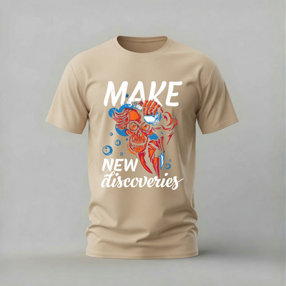 MAKE NEW DISCOVERIES Skull Graphic T-Shirt