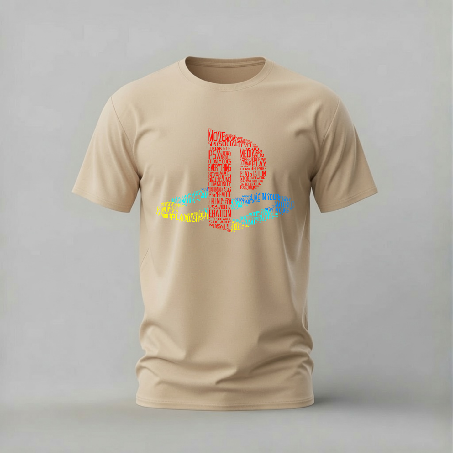 PLAYSTATION Logo Word Cloud Graphic T-Shirt