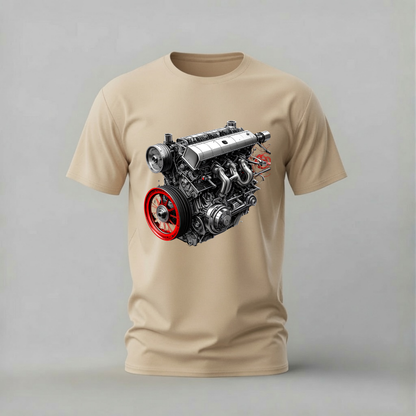 CAR ENGINE Detailed Graphic T-Shirt