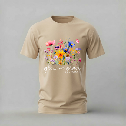 GROW IN GRACE 2 Peter 3:18 Graphic T-Shirt