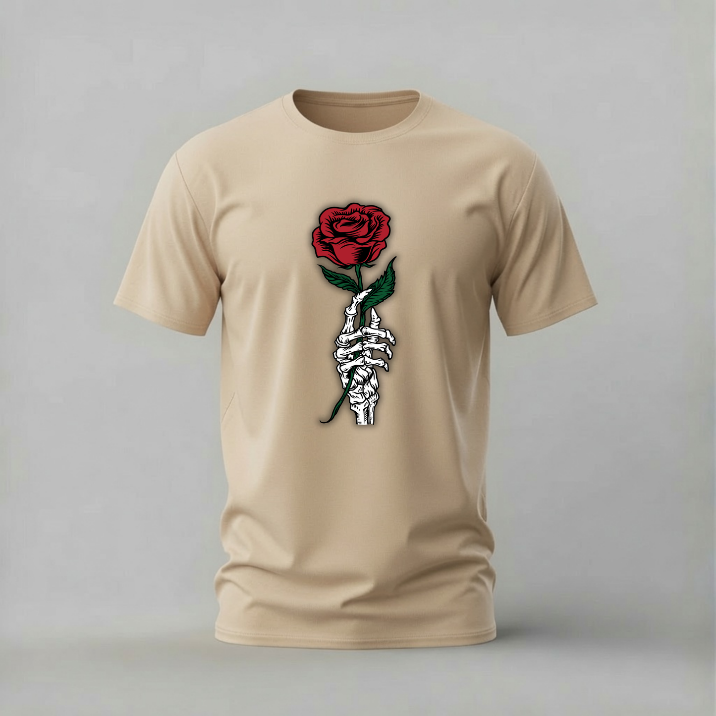 SKELETON HAND Rose Graphic T-Shirt
