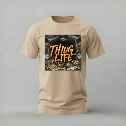 THUG LIFE Gold Graphic T-Shirt