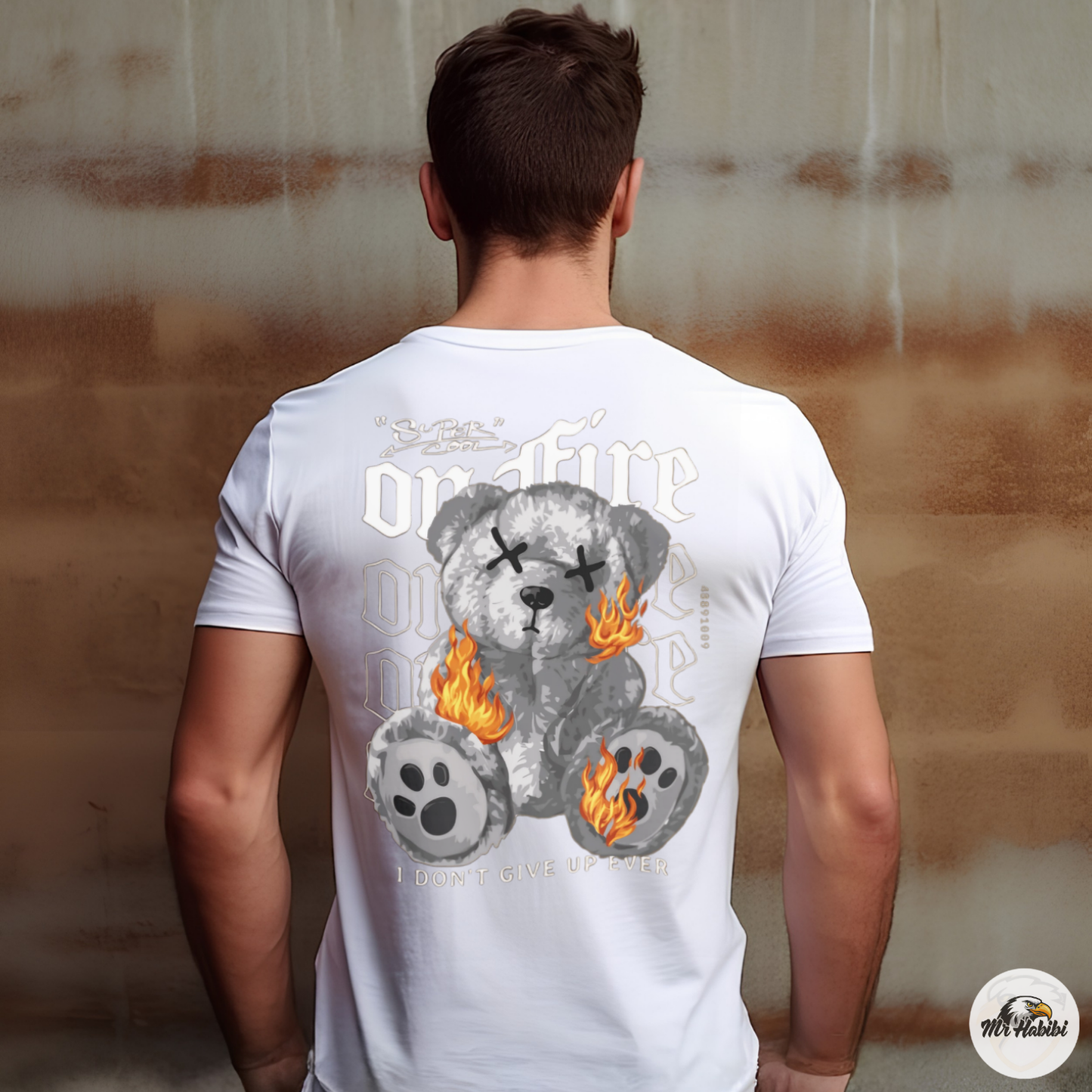 Double Print Teddy Bear Streetwear Tee – Error Not Found & On Fire