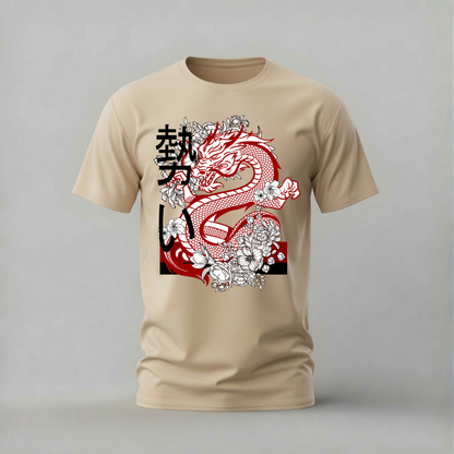 RED JAPANESE DRAGON Graphic T-Shirt