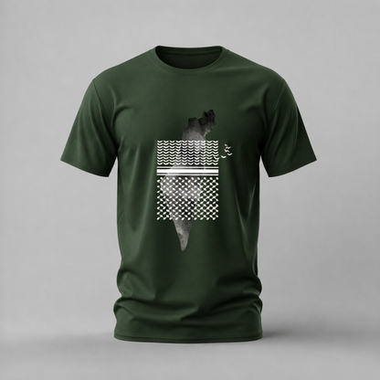 PALESTINE MAP Pattern Graphic T-Shirt