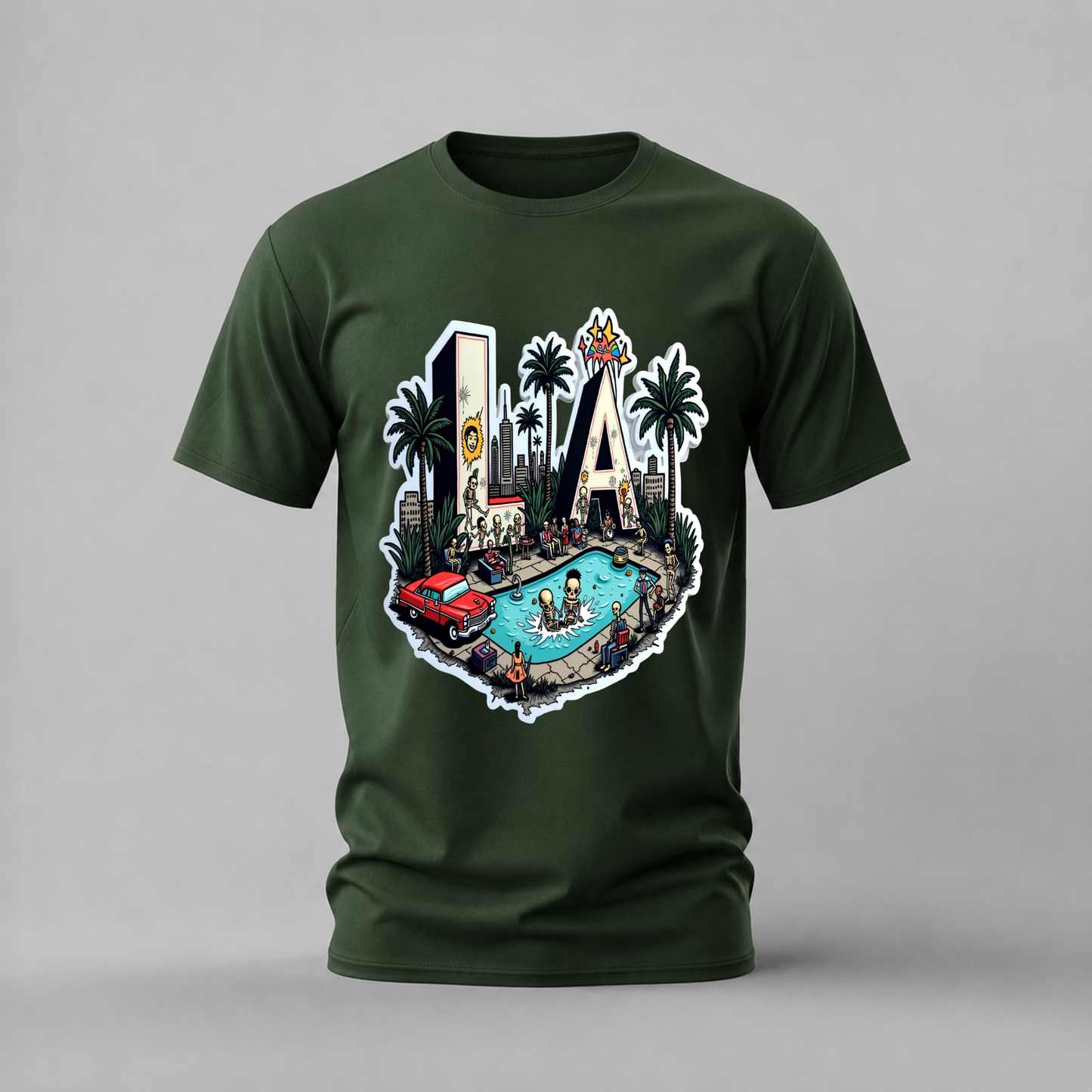 LA SKELETON PARTY Graphic T-Shirt