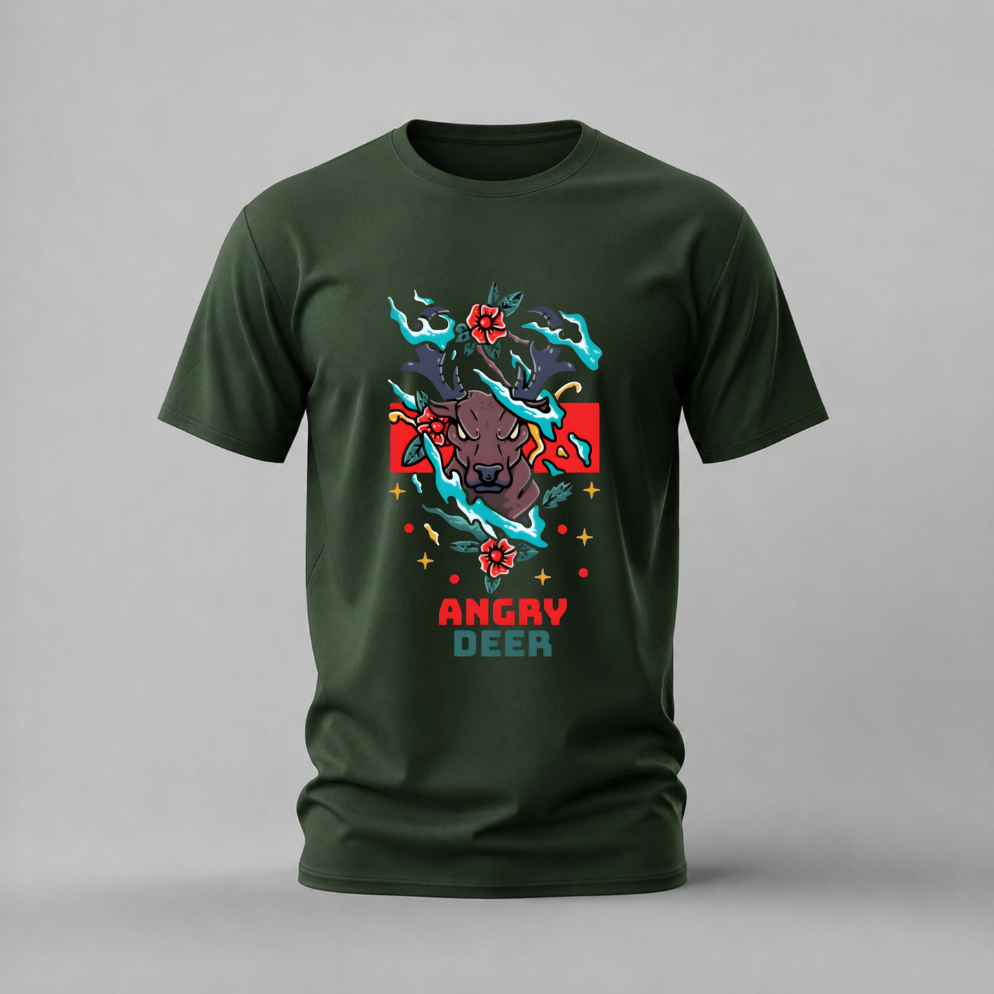 ANGRY DEER Graphic T-Shirt