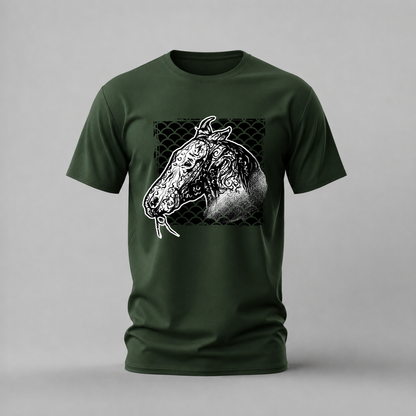 ORNATE HORSE Head Graphic T-Shirt