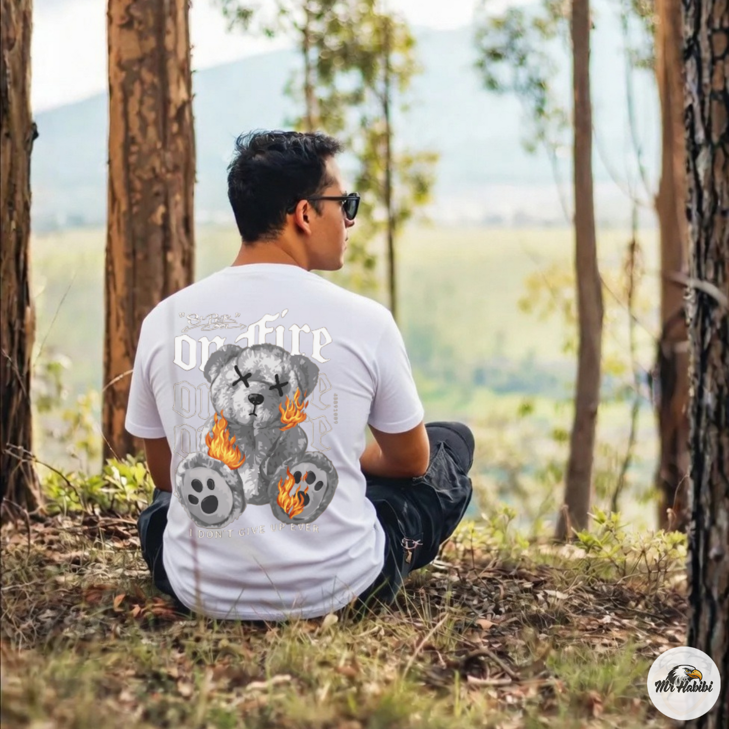 Double Print Teddy Bear Streetwear Tee – Error Not Found & On Fire