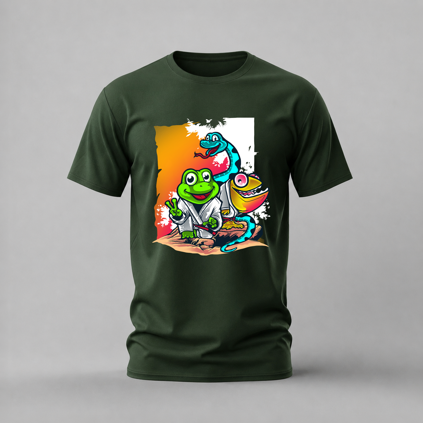 MARTIAL ARTS FROG Trio Graphic T-Shirt