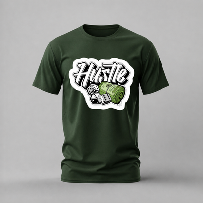 HUSTLE Dice Money Graphic T-Shirt