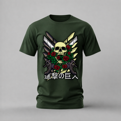 ATTACK ON TITAN Skull Roses Graphic T-Shirt