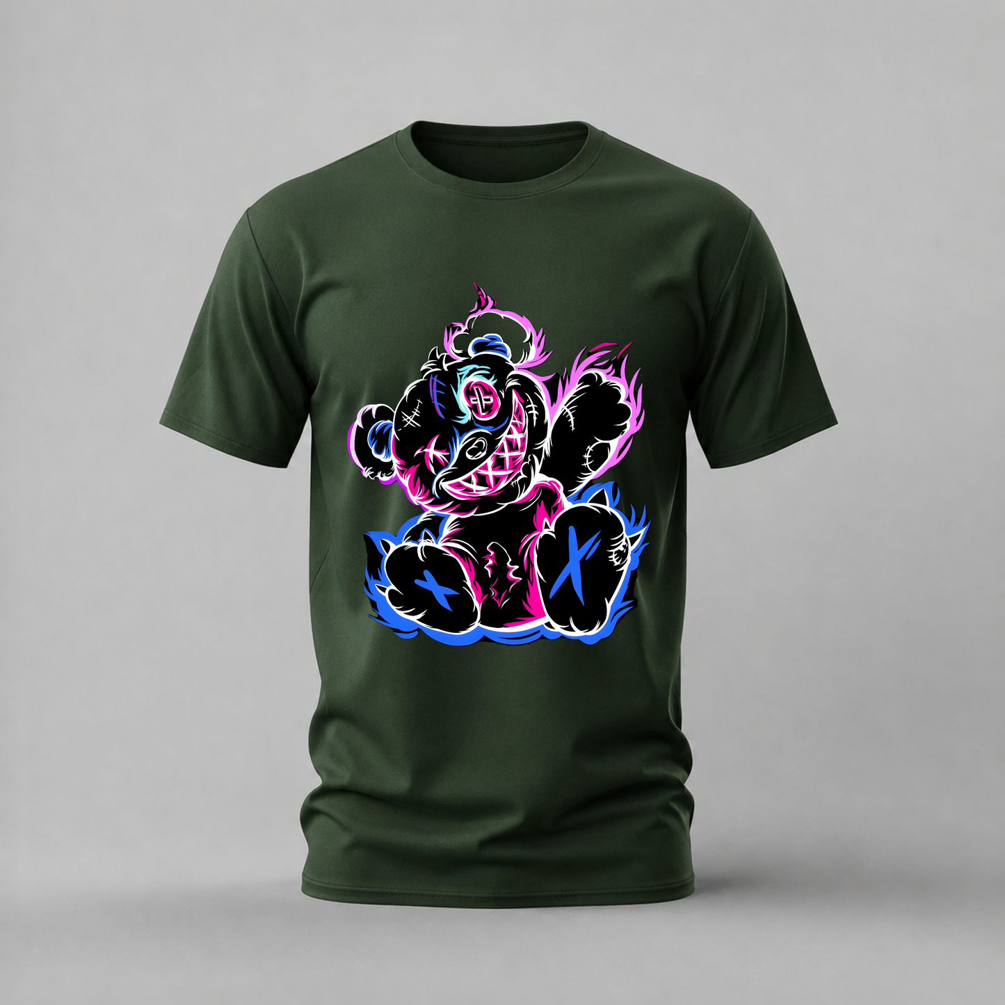 NEON TEDDY BEAR Graphic T-Shirt