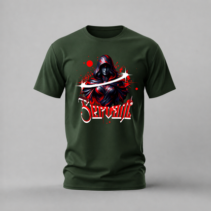 SERVANT Hooded Figure Graphic T-Shirt