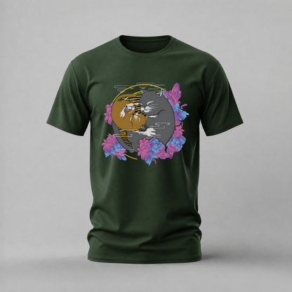 YIN YANG CATS Graphic T-Shirt