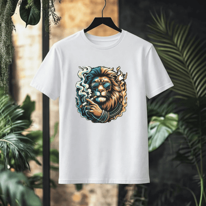 COOL LION Smoking Graphic T-Shirt