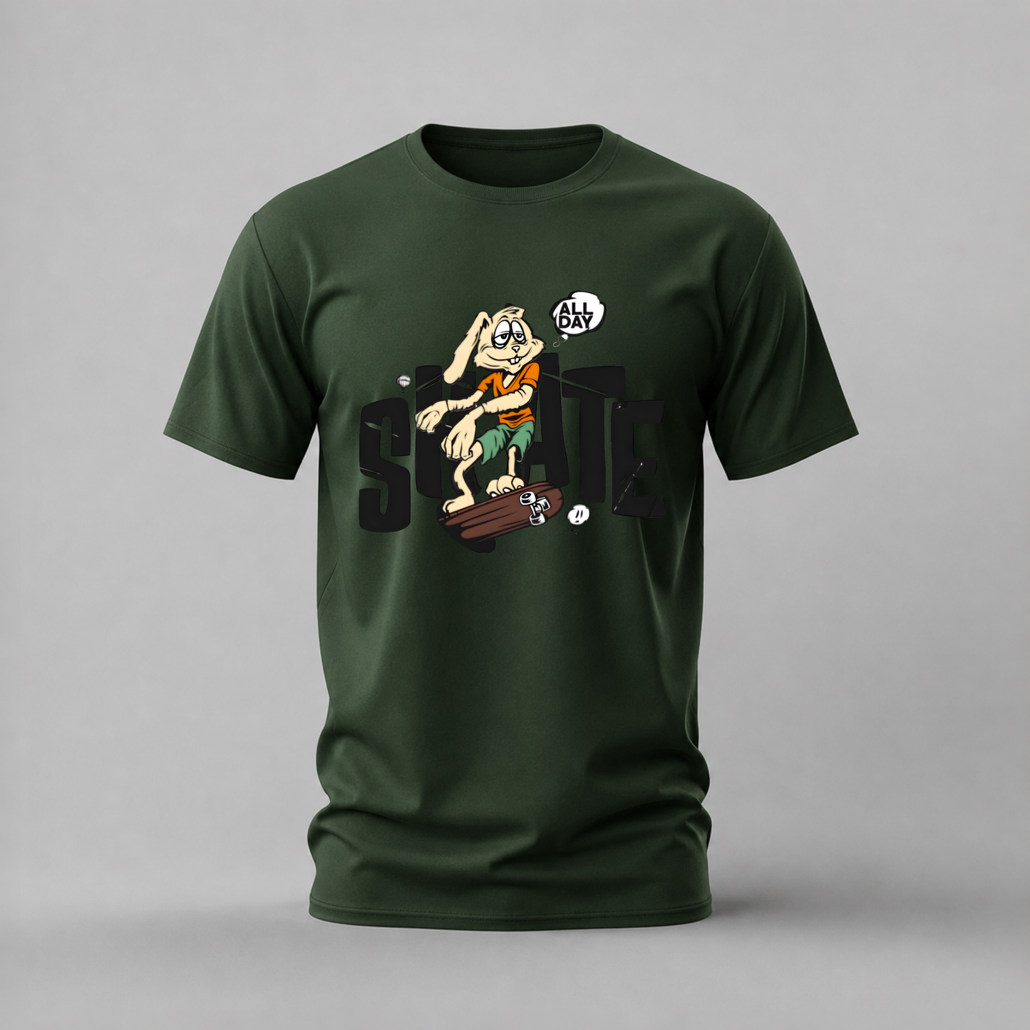 SKATE ALL DAY Rabbit Graphic T-Shirt