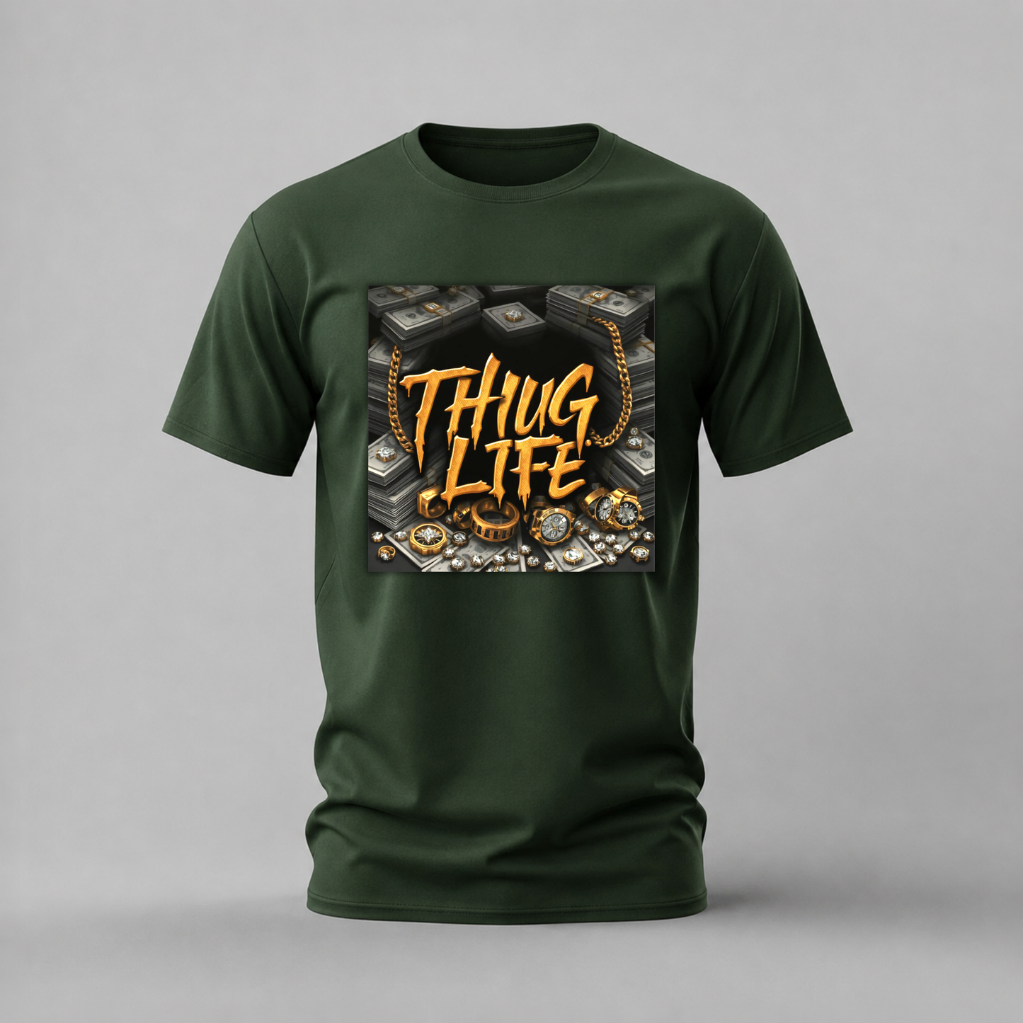 THUG LIFE Gold Graphic T-Shirt