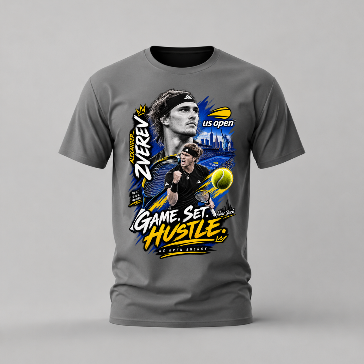 ALEXANDER ZVEREV GAME SET HUSTLE Graphic T-Shirt