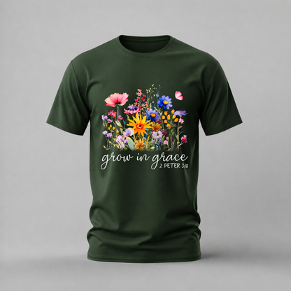 GROW IN GRACE 2 Peter 3:18 Graphic T-Shirt