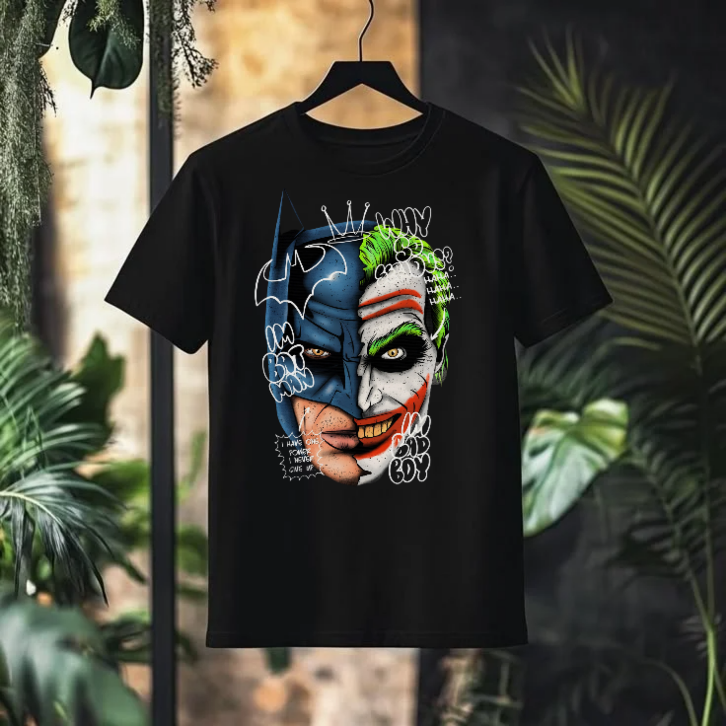 BATMAN JOKER Split Face Graphic T-Shirt