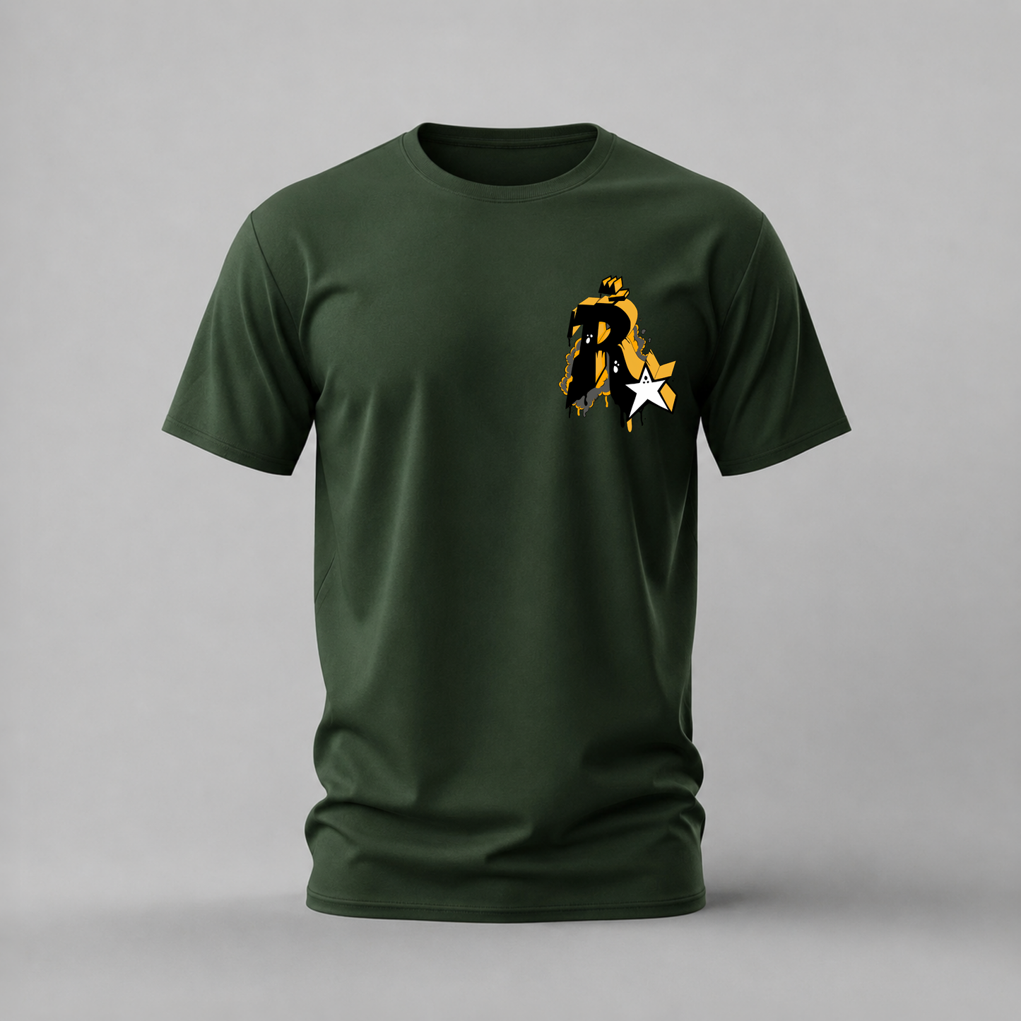 ABSTRACT Yellow Star Graphic T-Shirt