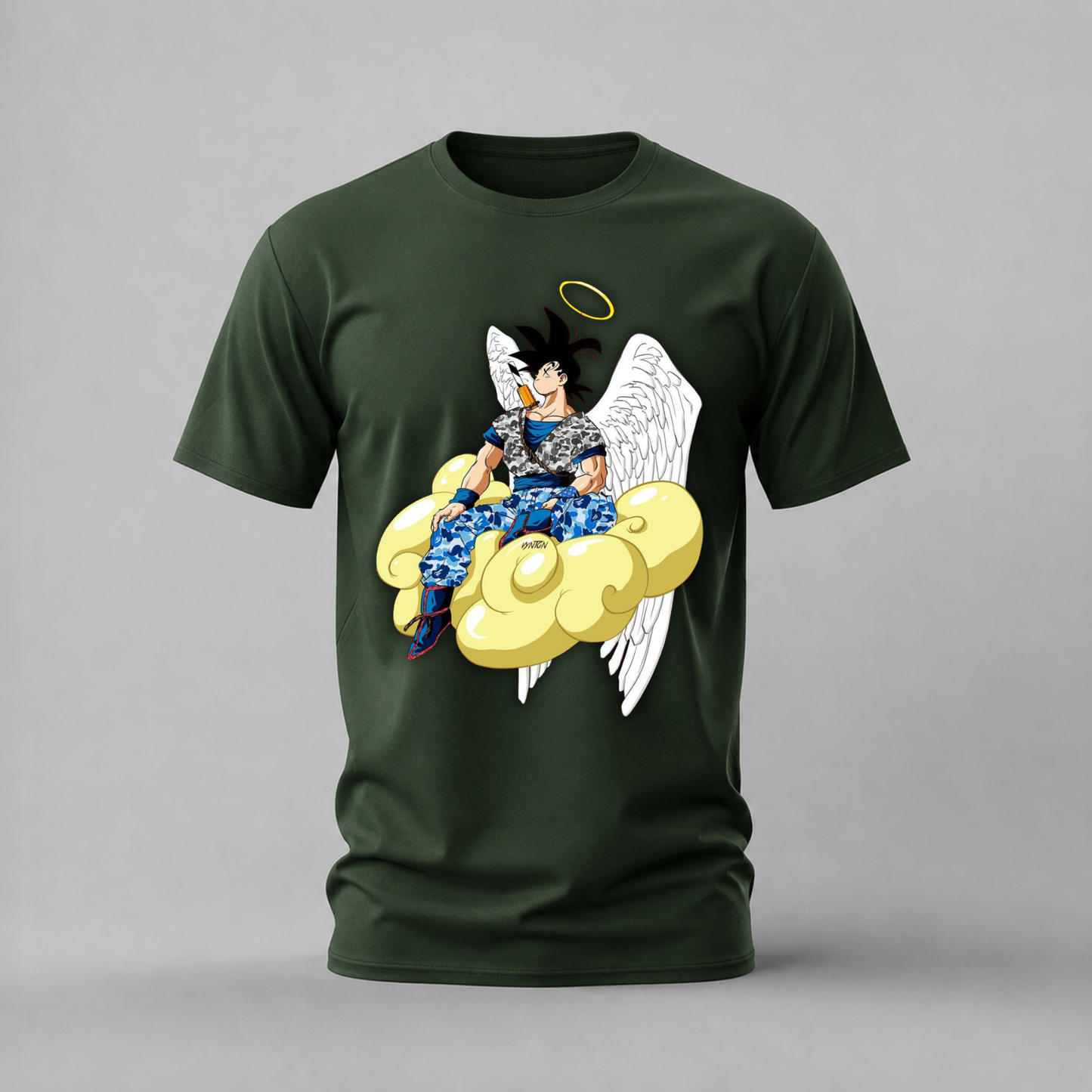 Angel Goku Cloud Graphic White T-Shirt