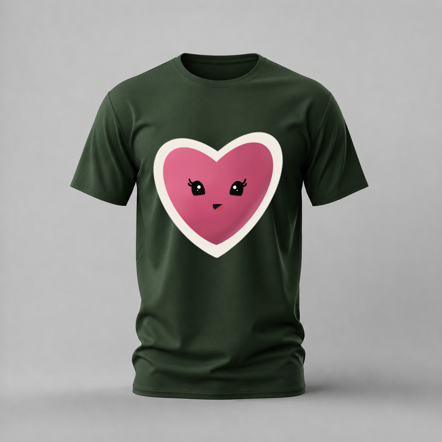 CUTE HEART Face Graphic T-Shirt