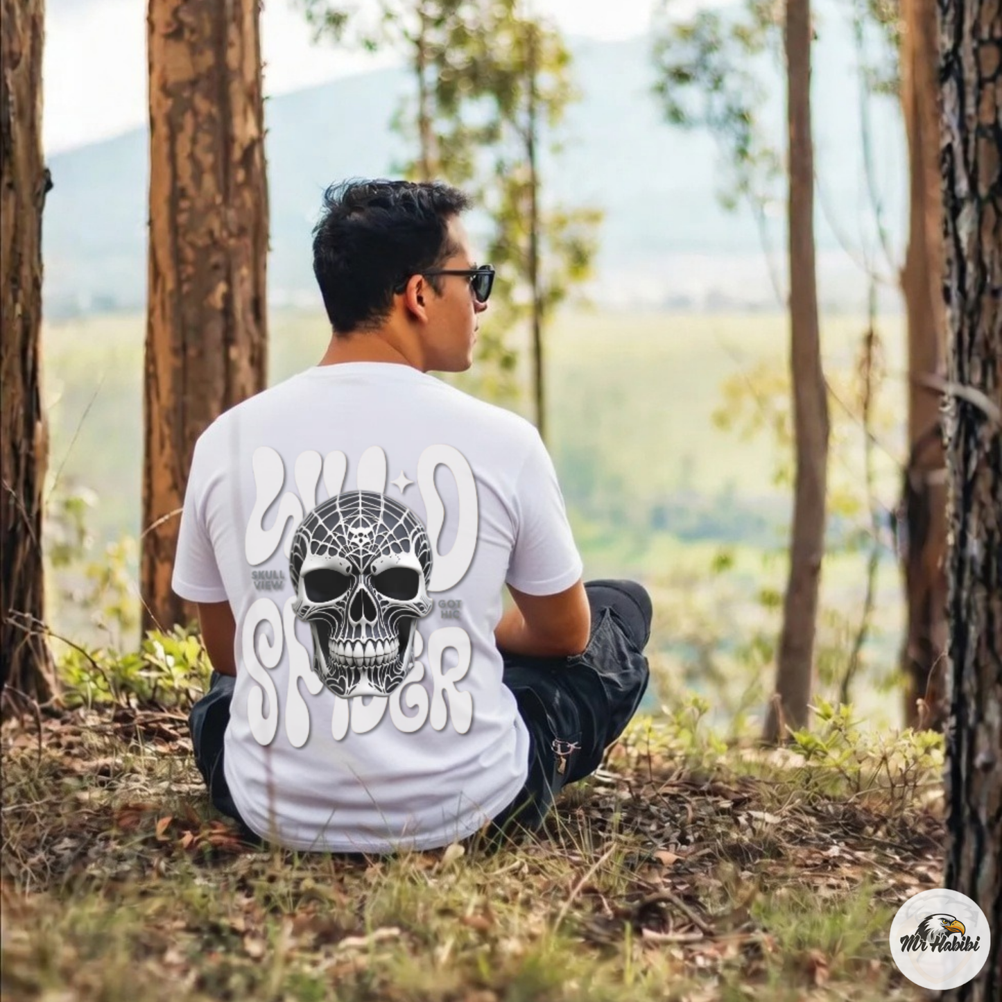 Spider Web Skull Gothic Streetwear T-Shirt