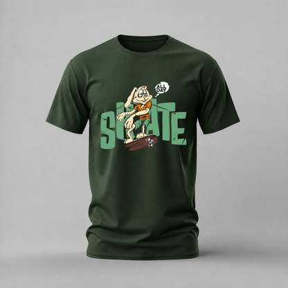 SKATE ALL DAY Rabbit Graphic T-Shirt