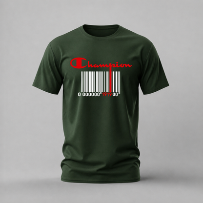 CHAMPION Barcode Logo Graphic T-Shirt