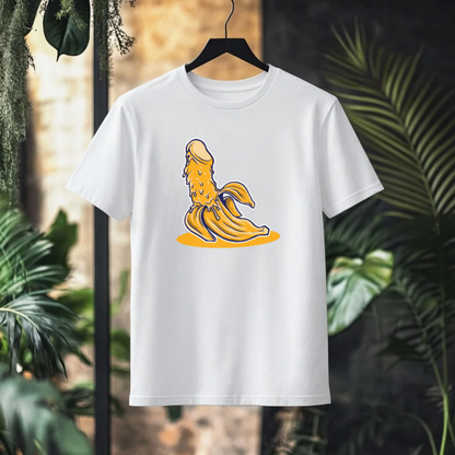 PEELED BANANA Phallic Graphic T-Shirt