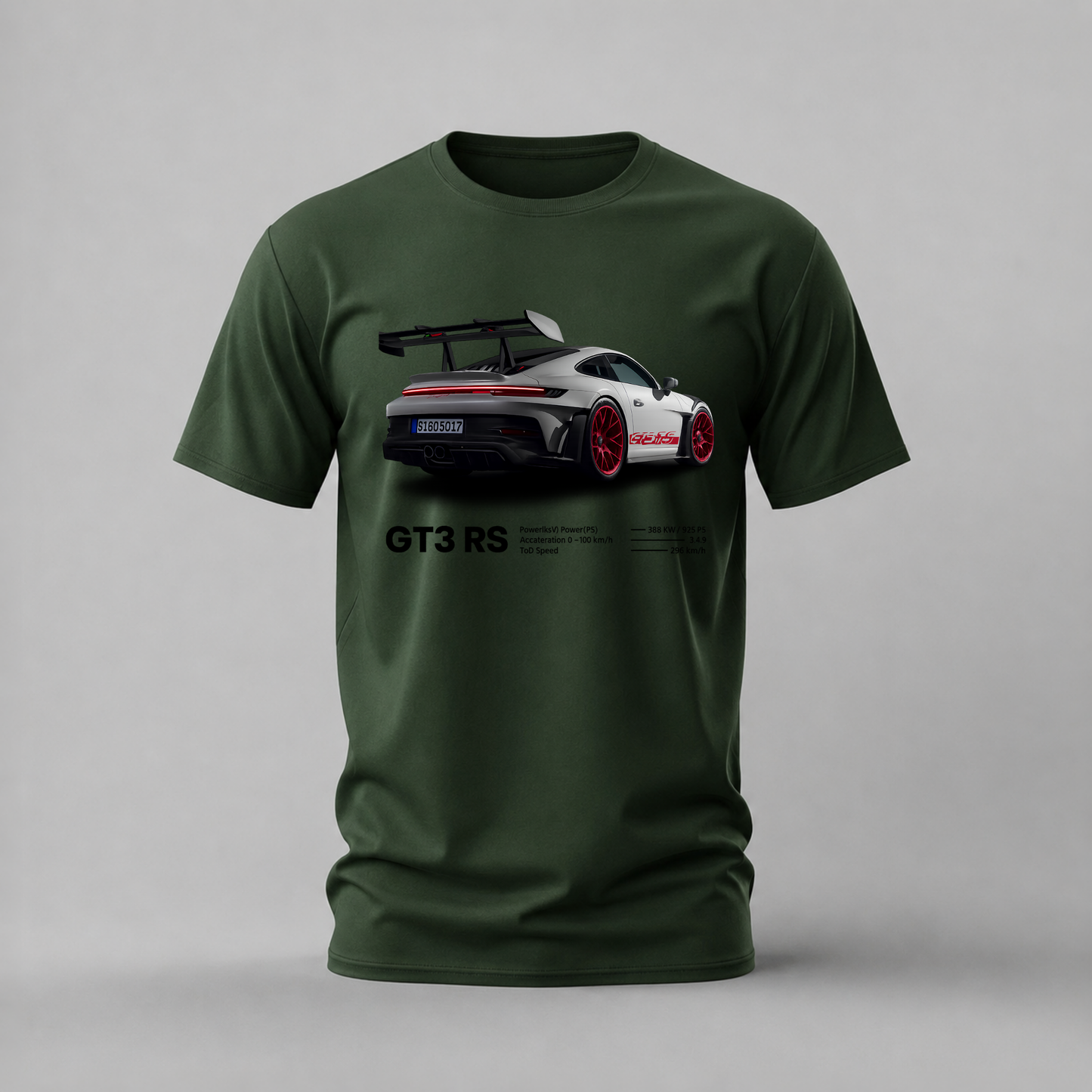 PORSCHE 911 GT3 RS Rear Graphic T-Shirt