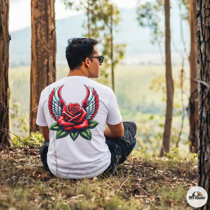 Winged Red Rose Tattoo Art Streetwear T-Shirt