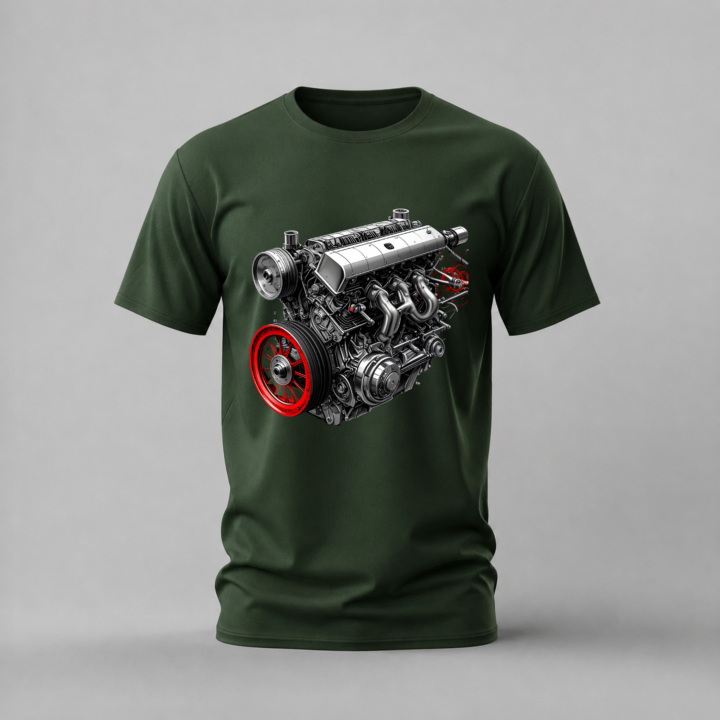 CAR ENGINE Detailed Graphic T-Shirt