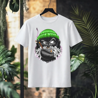 GANJA GORILLA Smoking Ape Graphic T-Shirt