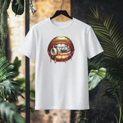 GOLDEN LIPS Money Roll Graphic T-Shirt