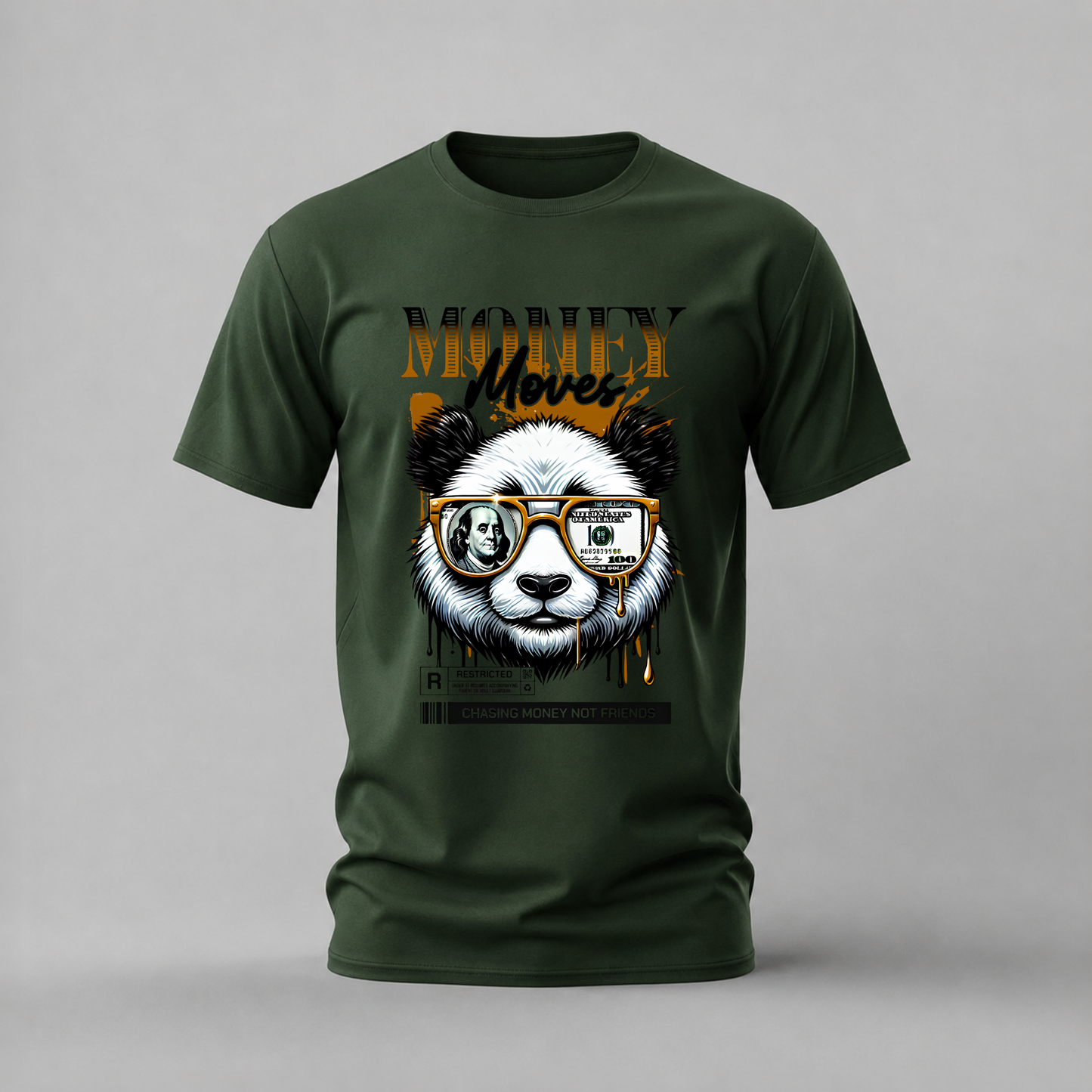 MONEY MOVES Panda Graphic T-Shirt