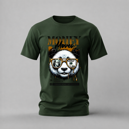 MONEY MOVES Panda Graphic T-Shirt