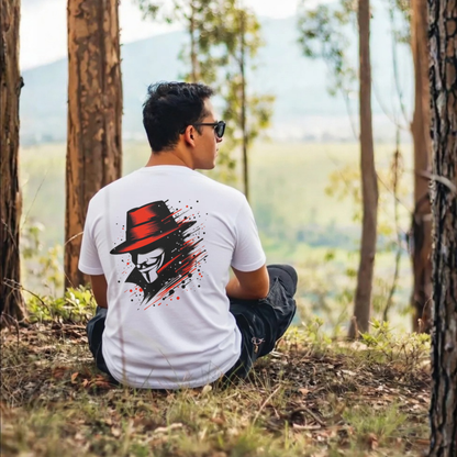 Mystery Man Red Hat Splatter T-Shirt