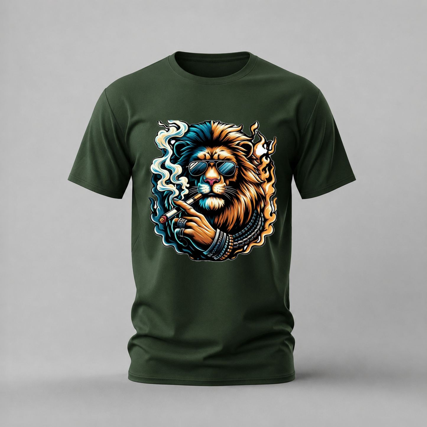 COOL LION Smoker Graphic T-Shirt