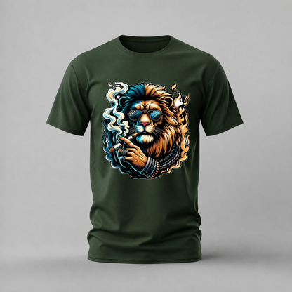 COOL LION Smoker Graphic T-Shirt