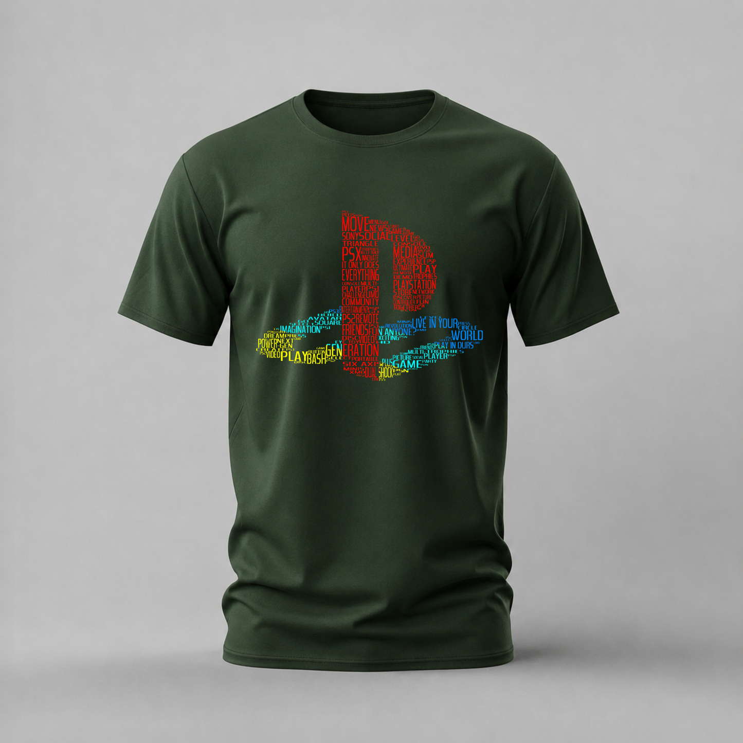 PLAYSTATION Logo Word Cloud Graphic T-Shirt