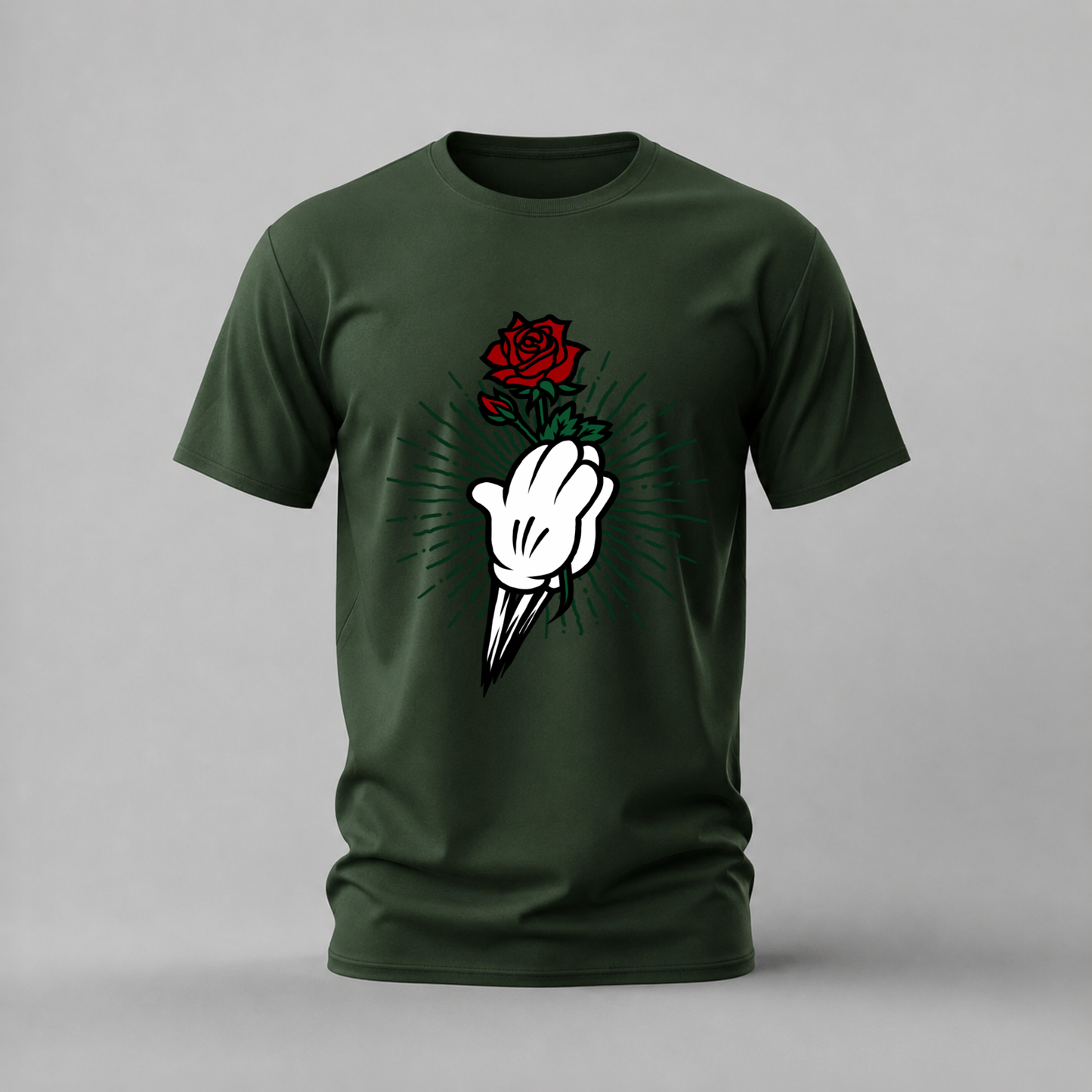 MICKEY MOUSE Rose Fist Graphic T-Shirt