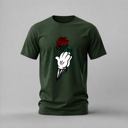 MICKEY MOUSE Rose Fist Graphic T-Shirt