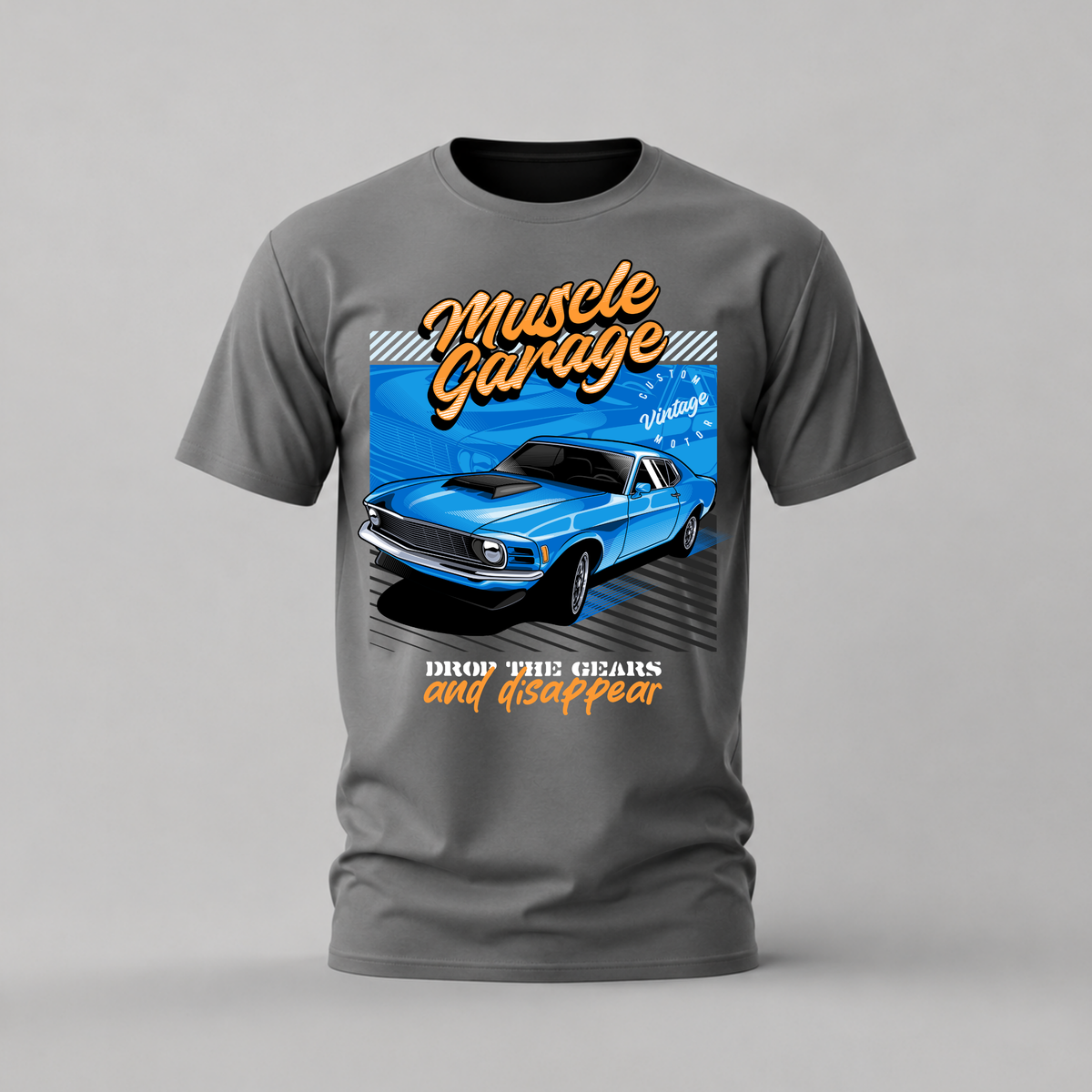 MUSCLE GARAGE BLUE Graphic T-Shirt